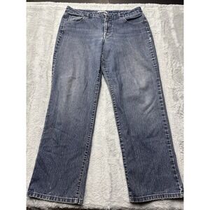 Bandolino Mandie Jeans Womens 14 Blue Denim Cotton Straight High Rise